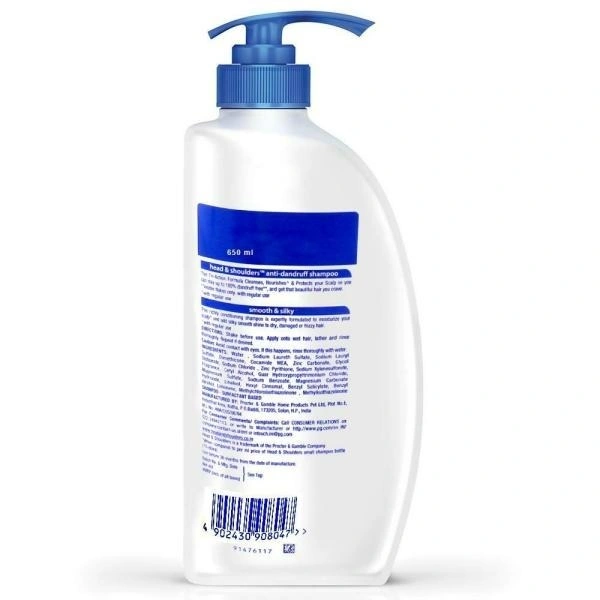 Head & shoulders Smooth & Silky Anti-Dandruff Shampoo  650 ML - 650 ML, Smooth & Silky