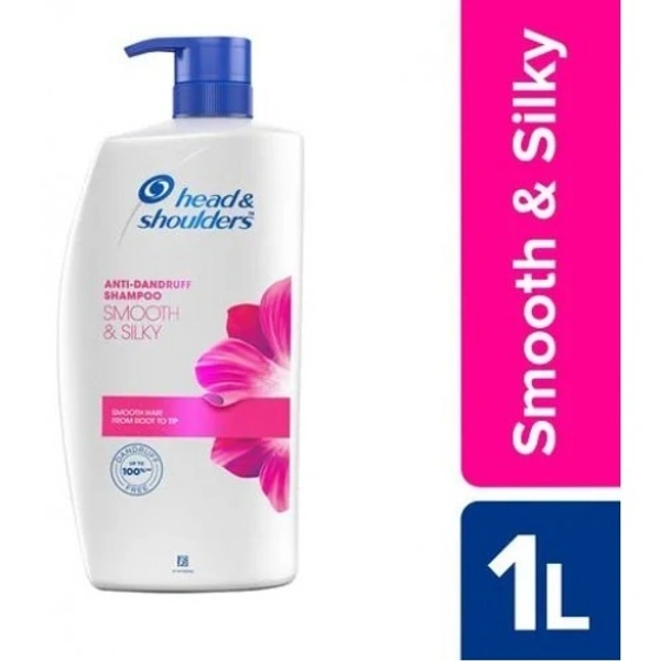 Head & shoulders Smooth & Silky Anti-Dandruff Shampoo  650 ML - 1 LITRE, Smooth & Silky