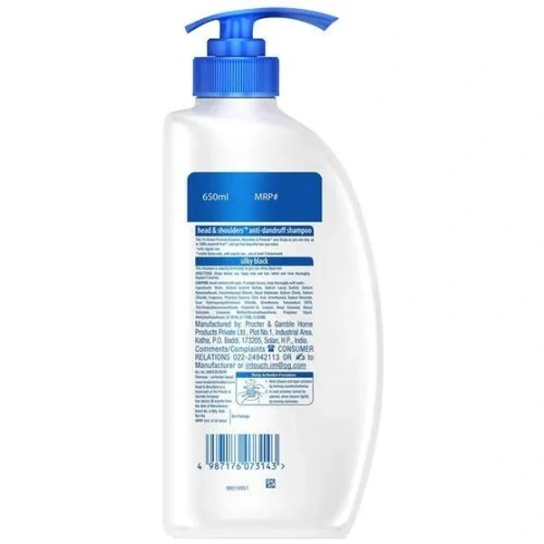 Head & shoulders Silky Black Anti-Dandruff Shampoo  650ml - 650 ML, Silky Black
