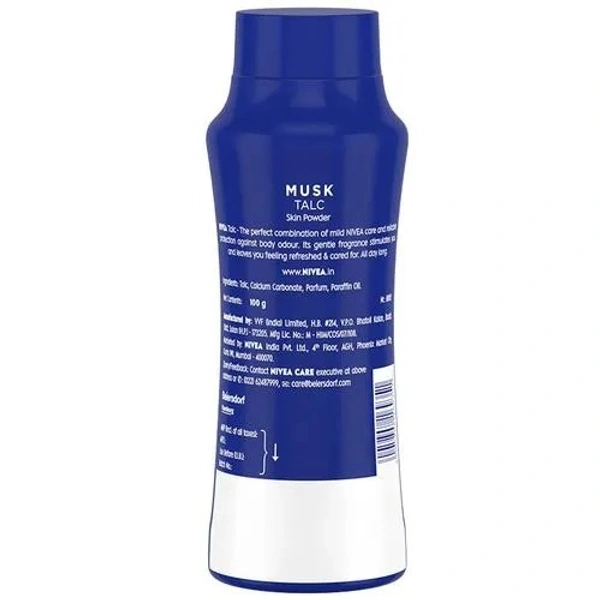 Nivea Musk Talcum Powder For Men & Women - 100 g  - 100 GMS, Musk Talcum