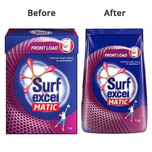 Surf Excel Matic Detergent Powder - Front Load, 1 kg Pouch - 1 KG