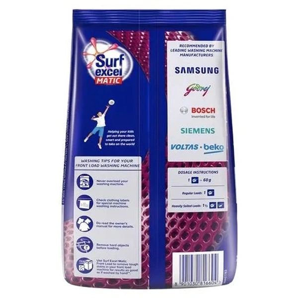 Surf Excel Matic Detergent Powder - Front Load, 1 kg Pouch - 1 KG