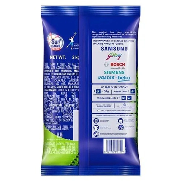Surf Excel Matic Top Load Detergent Powder, 2 kg - 2 kgs