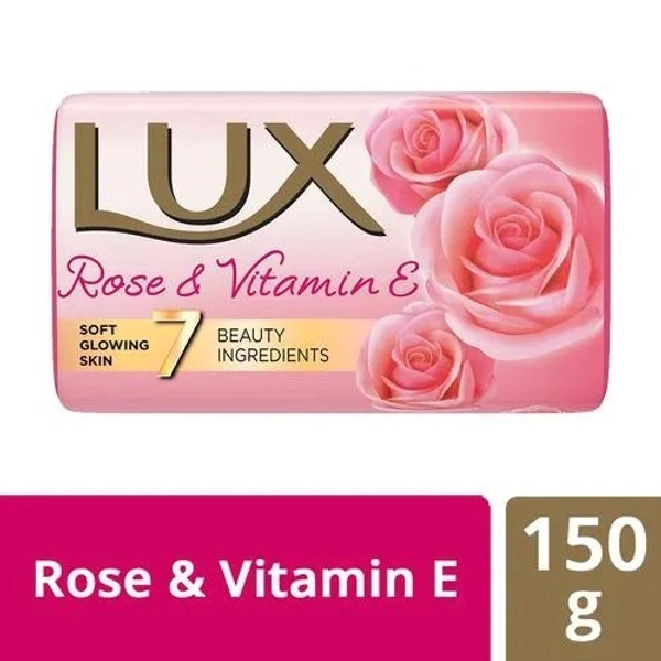 Lux Rose & Vitamin E Soap Bar, 150 Gms - 150 Gms, Rose & Vitamin E