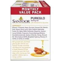Santoor PureGlo Almond Oil & Glycerine Bathing Bar 125 g (Pack of 3) - 3*125 Gms, PureGlo Almond Oil & Glycerine