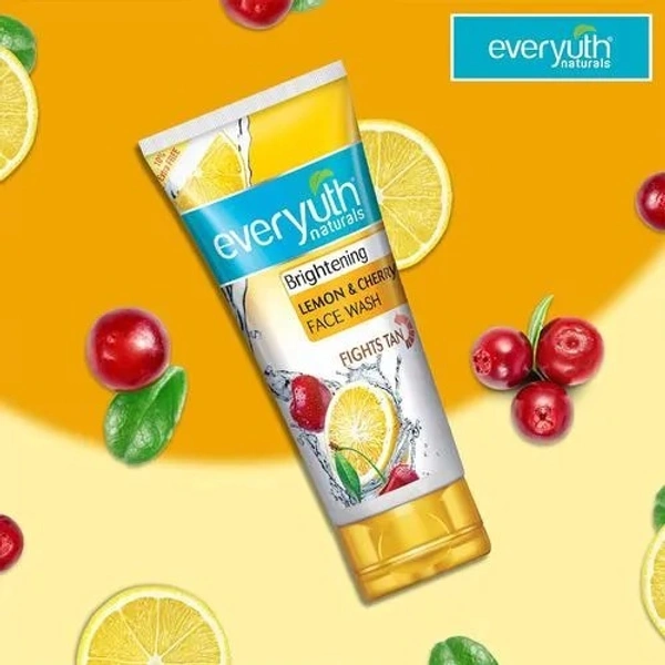 Everyuth Naturals Brightening Lemon & Cherry Face Wash, 50 g Tube - 50 GMS, Lemon & Cherry