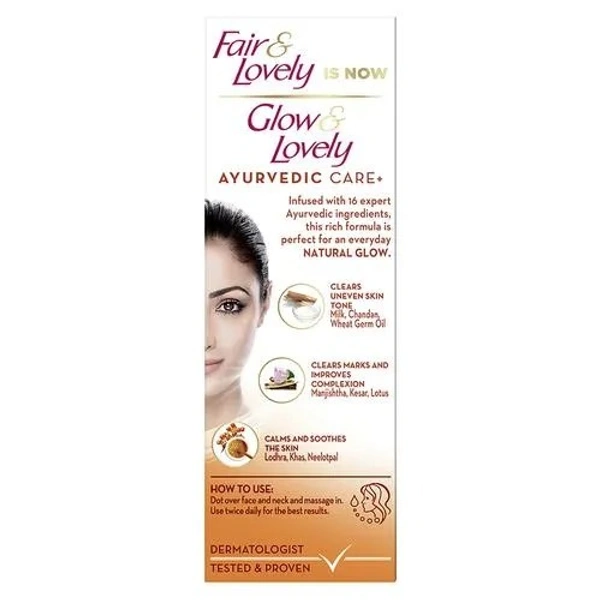 Glow & Lovely Natural Face Cream Ayurvedic Care+, 25 g - 25 GMS, Ayurvedic Care