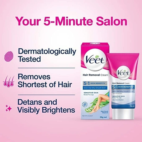Veet Hair Removal Cream - Sensitive Skin : 50 gms - 50 gms, Sensitive Skin
