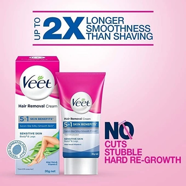 Veet Hair Removal Cream - Sensitive Skin : 50 gms - 50 gms, Sensitive Skin