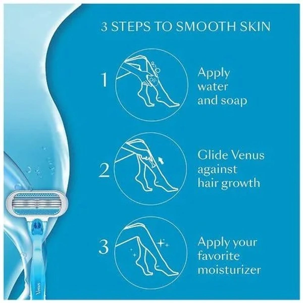 Gillette Venus Aloe Vera Razor Blades - Smooth, For Women  2 pcs - 2 pcs, Aloe Vera