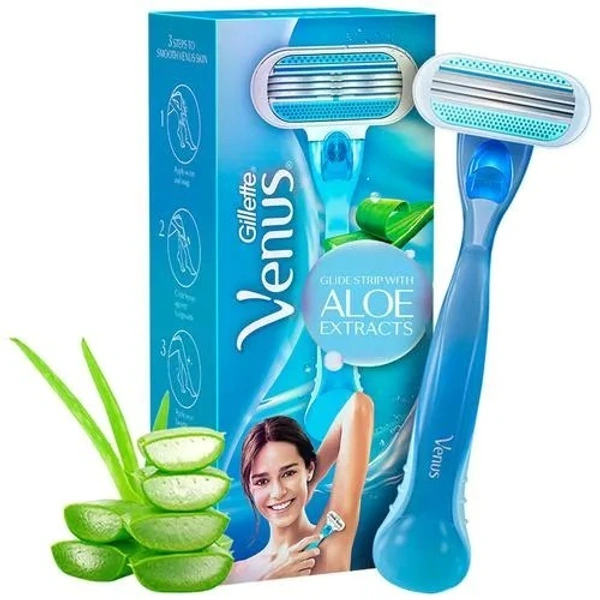 Gillette Venus Hair Removal Razor - With Aloe Vera, Provides Soft Skin, For Women, 1 pc - 1 PC