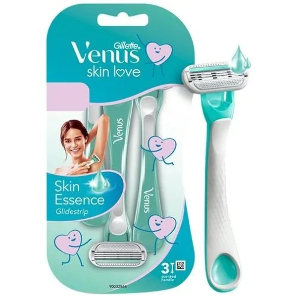 Gillette Venus Women’s Razor - Skin Essence Glidestrip, Scented Handle, For Painless Hair Removal, 1 pc - 3 PC, Skin Essence