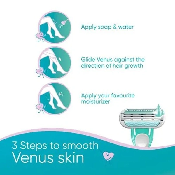 Gillette Venus Women’s Razor - Skin Essence Glidestrip, Scented Handle, For Painless Hair Removal, 1 pc - 3 PC, Skin Essence