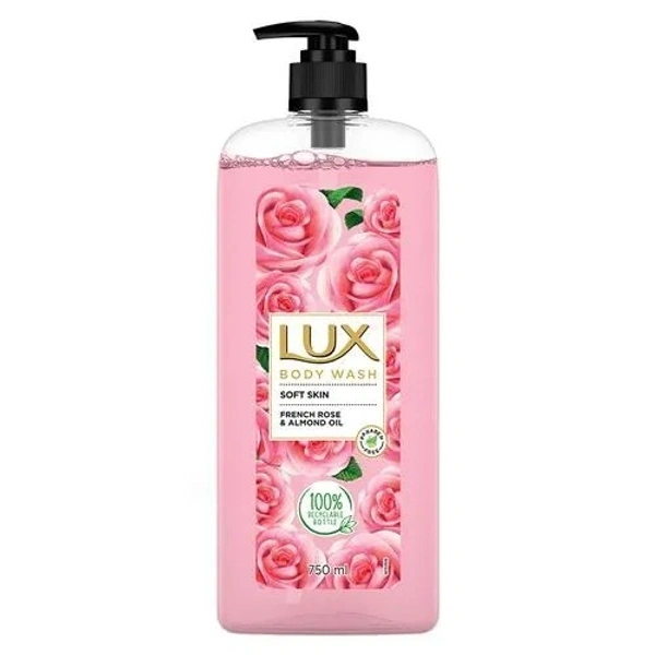 Lux Body Wash - With French Rose & Almond Oil, Soft Touch, 750 ml - 750 ml, French Rose & Almond Oil