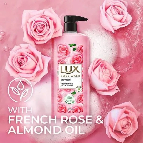 Lux Body Wash - With French Rose & Almond Oil, Soft Touch, 750 ml - 750 ml, French Rose & Almond Oil