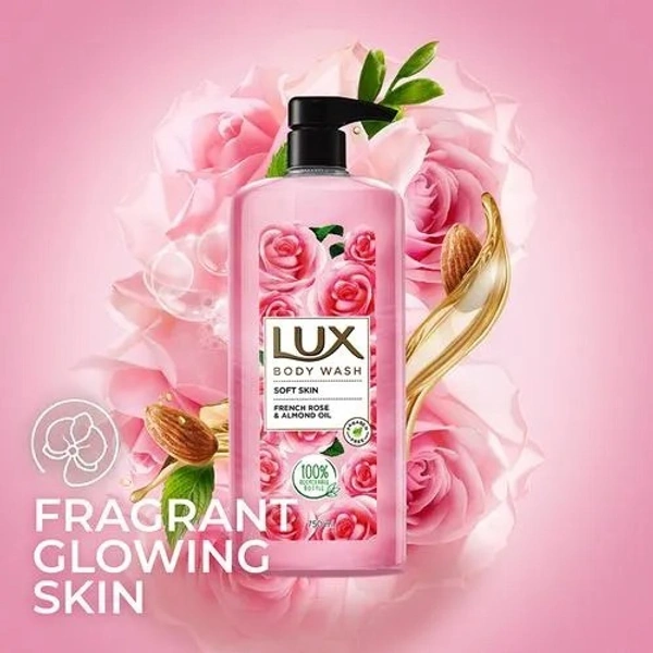 Lux Body Wash - With French Rose & Almond Oil, Soft Touch, 750 ml - 750 ml, French Rose & Almond Oil