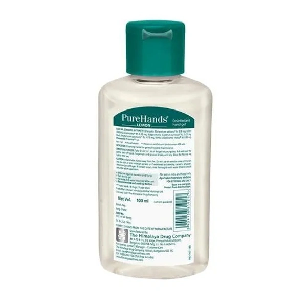 Himalaya Wellness Hand Sanitizer - Pure Hands, 500 ml - 100 ml, Lemon