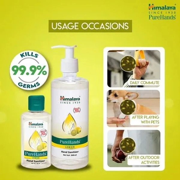 Himalaya Wellness Hand Sanitizer - Pure Hands, 500 ml - 500 ml, Lemon