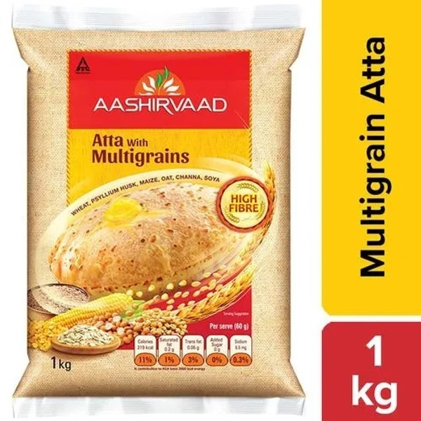 Aashirvaad Multigrain Atta (Gondhuma Pindi) 1 kg Pouch - 1 KG, Multigrain