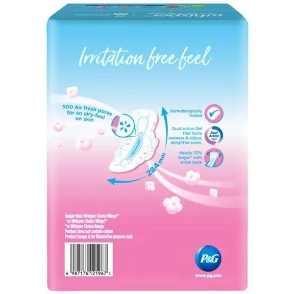 Whisper Ultra Soft Air Fresh Sanitary Pads - With Wider & Longer Back, XL, 50 pcs - XL, 50 PCS