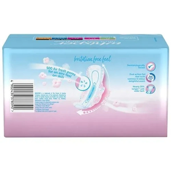 Whisper Ultra Soft Air Fresh Sanitary Pads - With Wider & Longer Back, XL, 30 pcs - XL, 30 PCS