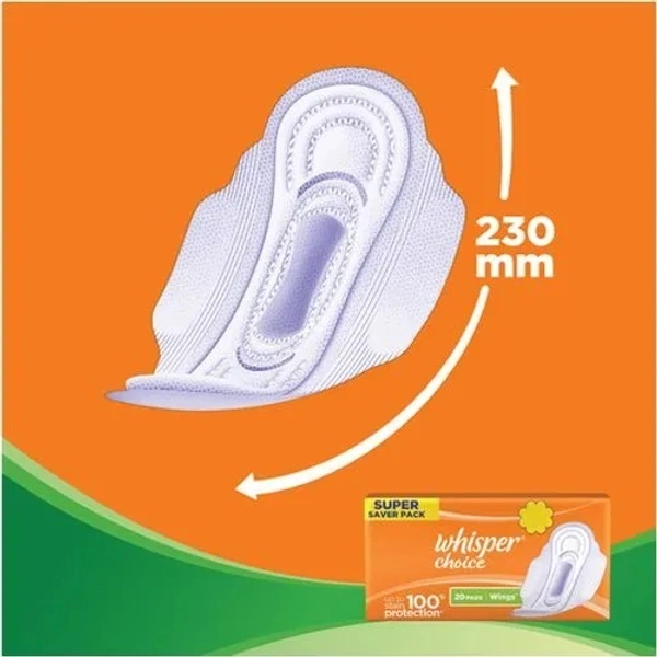 Whisper Sanitary Pads - Choice Wings Regular, 20 pcs - Regular, 20 pcs