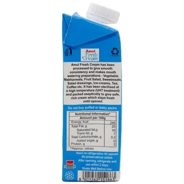 Amul Fresh Cream : 250 ml - 250 ml