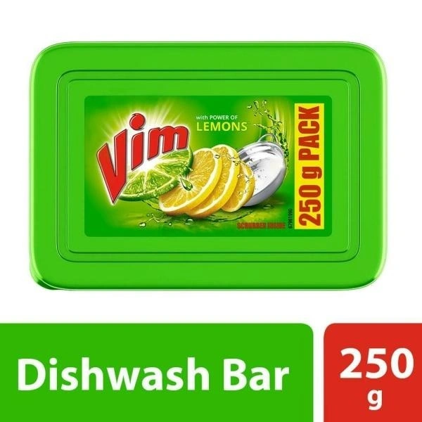 Vim Dishwash Bar - Lemon, 250 g - 250 gms, Lemon