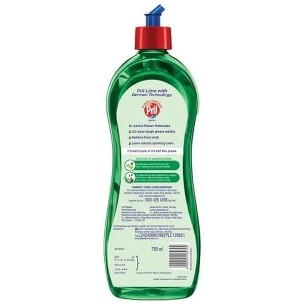 Pril Liquid Green Dishwash Gel 750 ml - 750 ml, Lime Grease Fighter
