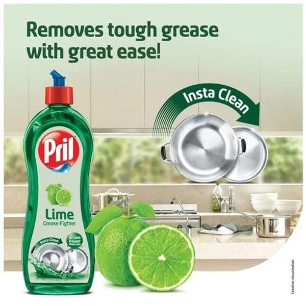 Pril Liquid Green Dishwash Gel 750 ml - 750 ml, Lime Grease Fighter