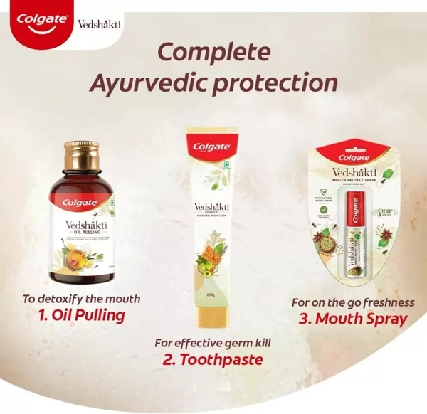 Colgate Swarna Vedshakti Toothpaste  300 g Pack of 2) - 300 g, Pack of 2, Vedshakti