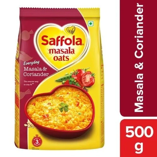 Saffola Masala & Coriander Oats : 500 gms - 500 GMS, Masala & Coriander