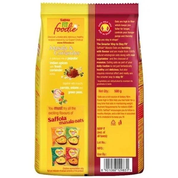 Saffola Masala & Coriander Oats : 500 gms - 500 GMS, Masala & Coriander