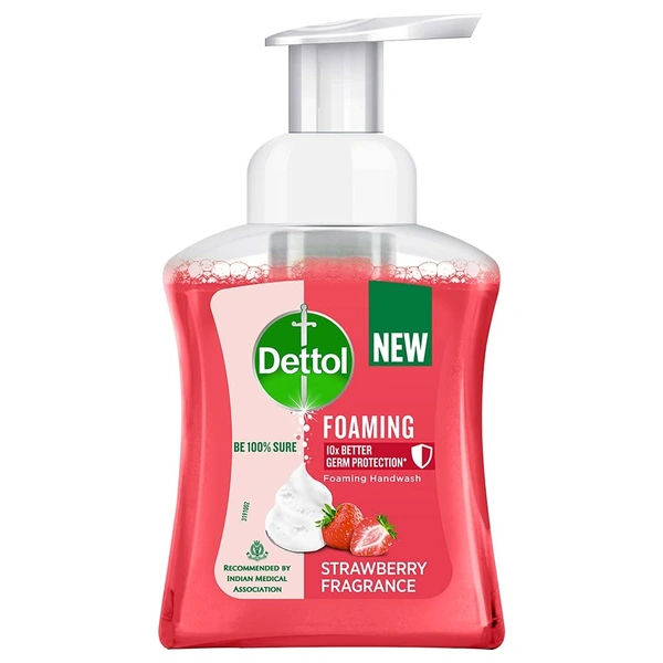 Dettol Foaming Handwash Pump - Strawberry, 250ml - 250 ml, Strawberry