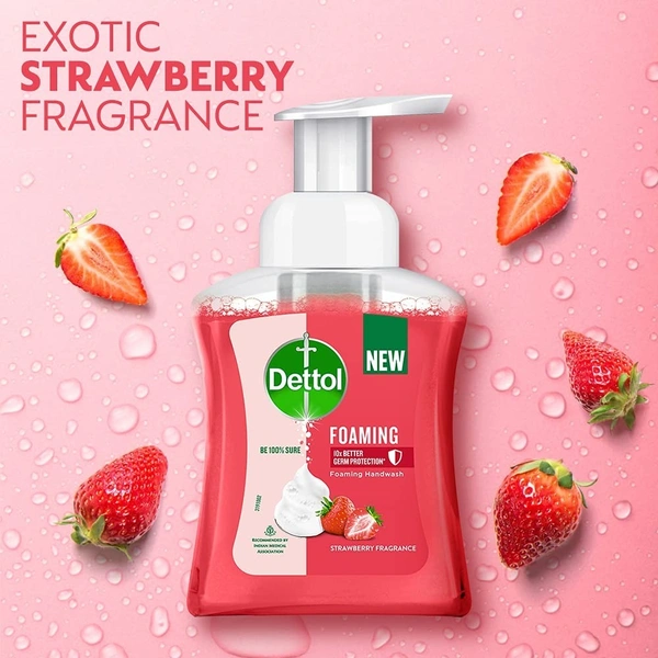 Dettol Foaming Handwash Pump - Strawberry, 250ml - 250 ml, Strawberry