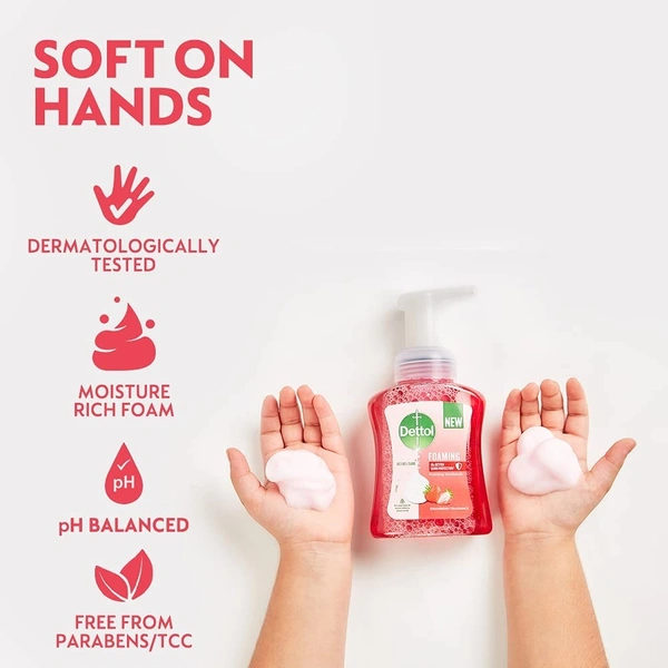 Dettol Foaming Handwash Pump - Strawberry, 250ml - 250 ml, Strawberry