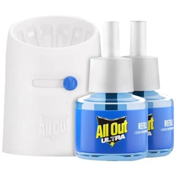 All Out Ultra Mosquito Repellant Combi Pack - Kills Dengue Mosquitoes, 3 pcs (Machine + 2 Refills) - Machine + 2 Refills