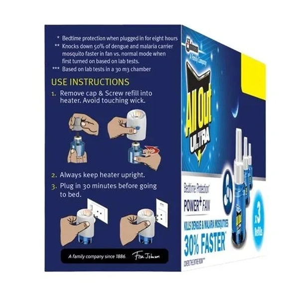 All Out Ultra Mosquito Repellant Refill, 45 ml (Pack of 3) - 45 ml (Pack of 3)