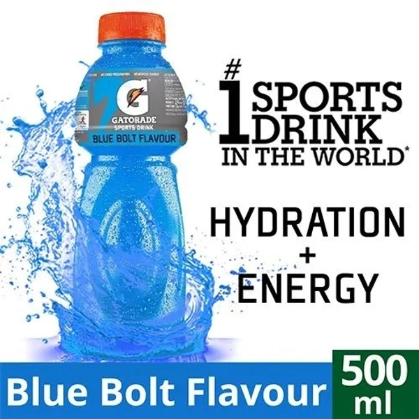Gatorade Sports Drink - Blue Bolt Flavour, 500 ml - 500 ml, Blue Bolt Flavour