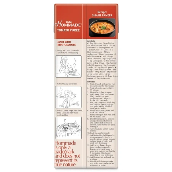 Dabur Hommade Tomato Puree  No Added Preservatives, 200 g - 200 GMS