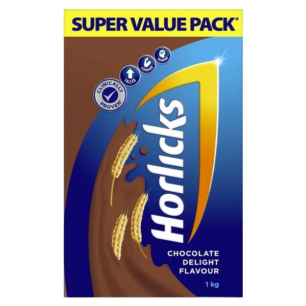 Horlicks Chocolate Delight Health Drink Refill : 1Kg - 1  KG, Chocolate
