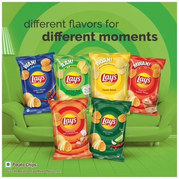 Lays American Style Cream & Onion Flavour Chips : 40 gms - 40 Gms, Cream & Onion