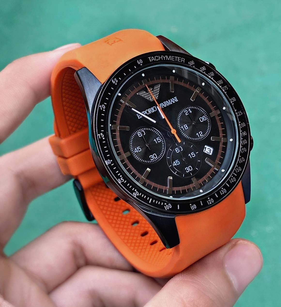 Armani watch best sale orange