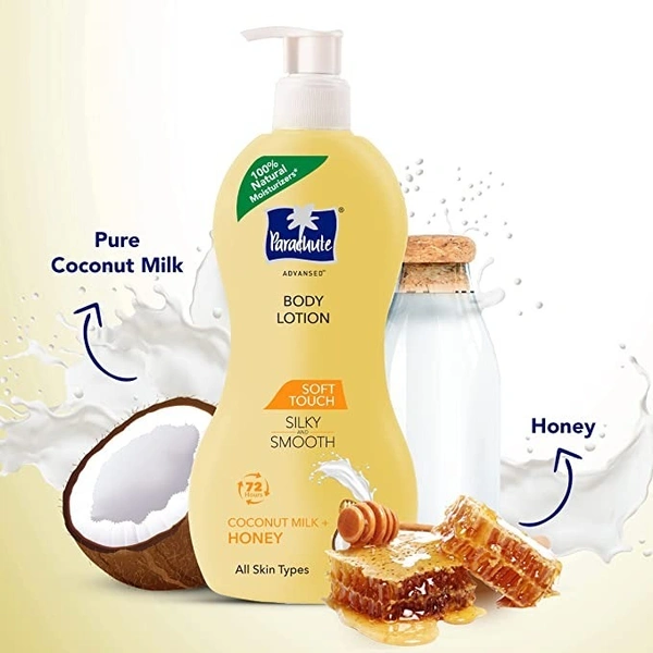 Parachute Advansed Soft Touch Body Lotion for Women & Men, All Skin types, 400ml  - 400 ML, Coconut Milk & Honey
