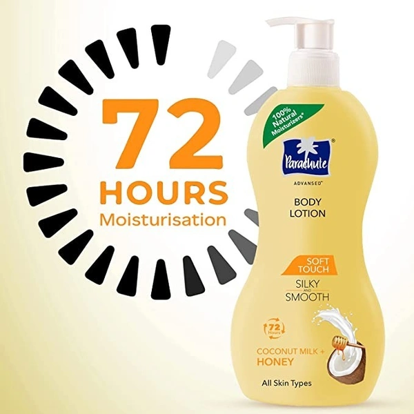 Parachute Advansed Soft Touch Body Lotion for Women & Men, All Skin types, 400ml  - 400 ML, Coconut Milk & Honey