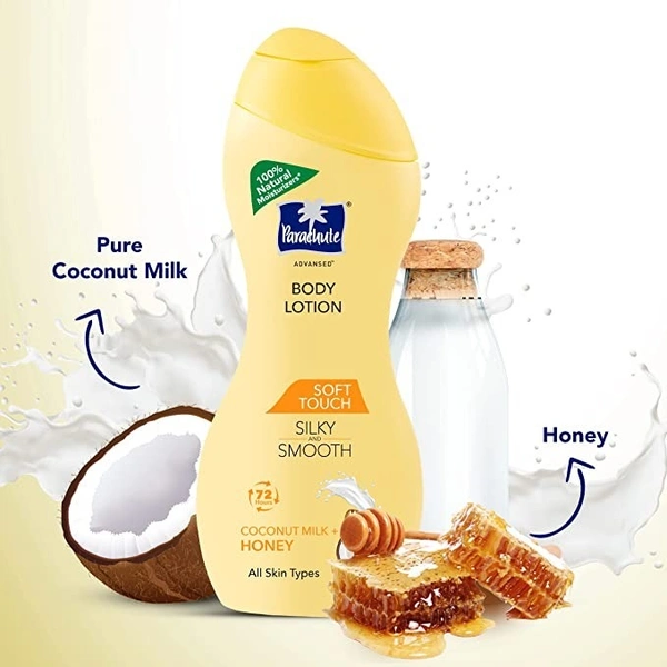 Parachute Advansed Soft Touch Body Lotion for Women & Men, All Skin types, 250ml  - 250 ml, Pure Coconut Milk & Honey