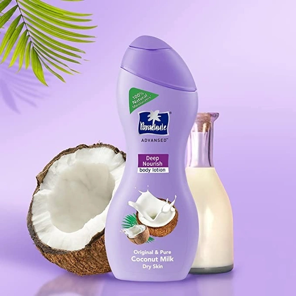 Parachute Advansed Deep Nourish Body Lotion for Women & Men, Dry Skin, 250ml  - 250 ml, Pure Coconut Milk