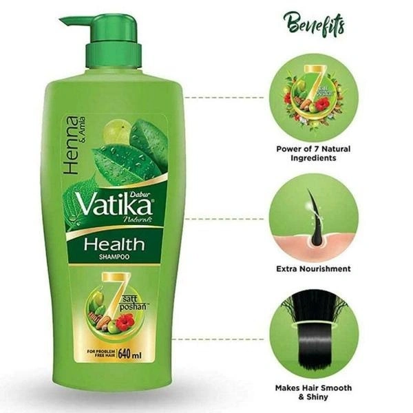 Dabur Vatika Health Shampoo 640 ml - 640 ML, Health Shampoo