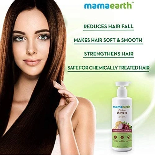 Mamaearth Onion Shampoo for Anti Hair Fall & Hair Growth with Onion Oil & Plant Keratin 400ml - 400 ml