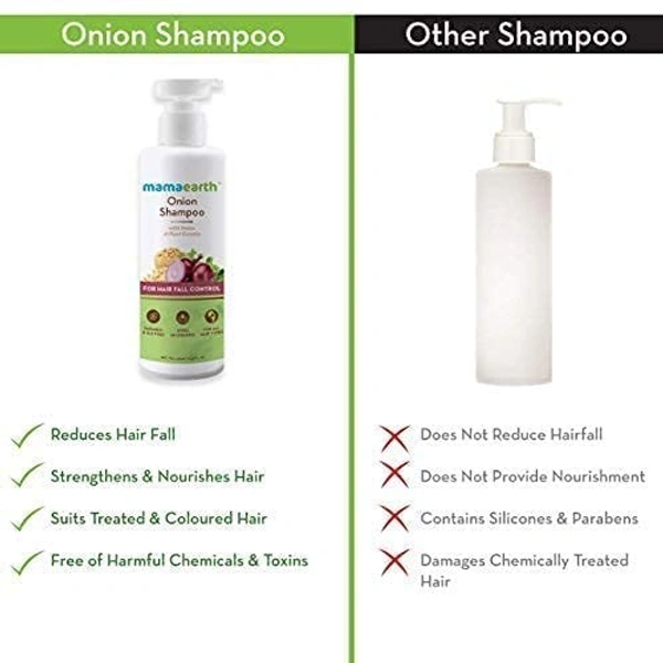 Mamaearth Onion Shampoo for Anti Hair Fall & Hair Growth with Onion Oil & Plant Keratin 400ml - 400 ml